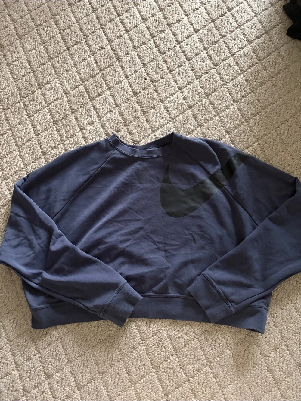 Nike Women’s Navy Crew Sweatshirt with Black Swoosh